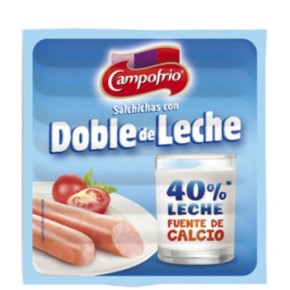 Salchichas Cocidas Tipo Frankfurt CAMPOFRIO Doble Leche140GR