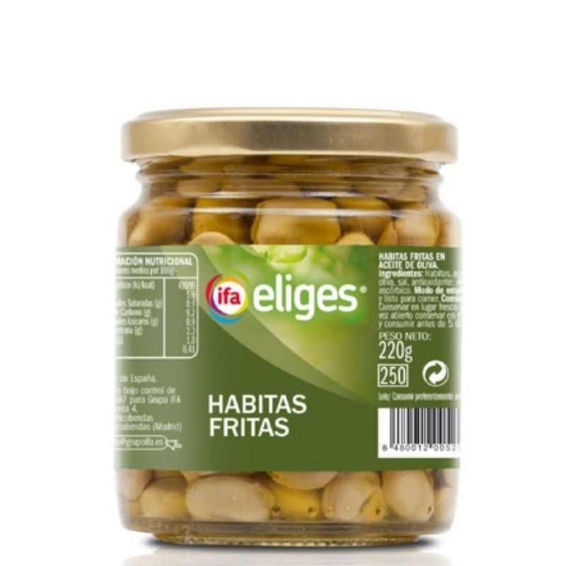 Habas Fritas Mini en Aceite de Oliva IFA Tarro 220GR | Borosa Market