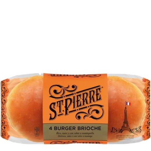 Pan Burger Brioche ST PIERRE 4Und 250 GR | Borosa Market