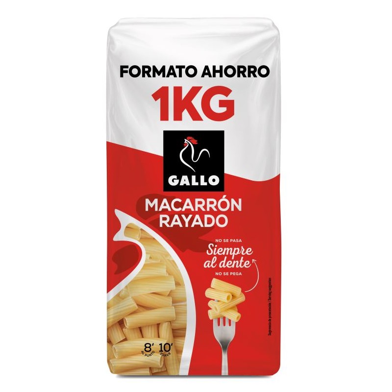 GALLO Macarron Rayado FORMATO AHORRO 1KG | Borosa Market