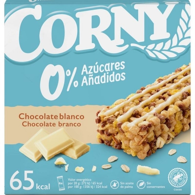 Barrita Muesli CORNY 0% Azucares Choco Blanco 6 UND | Cash Borosa