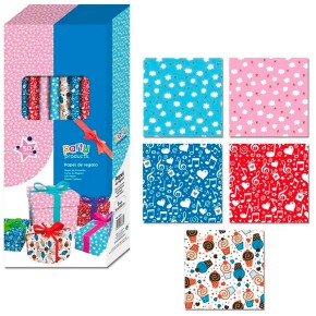 Rollo Papel Regalo - 5 Modelos NAVIDAD Colores 70 X 200 Cm