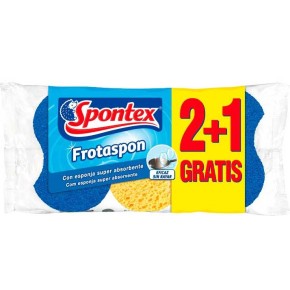 Estropajo SPONTEX Frotaspon  2+1 Azul