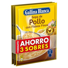 Sopa Pollo Con Fideos GALLINA BLANCA Pack 2+1 UND