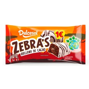 Zebras DULCESOL Rellenas de Cacao 4 UND