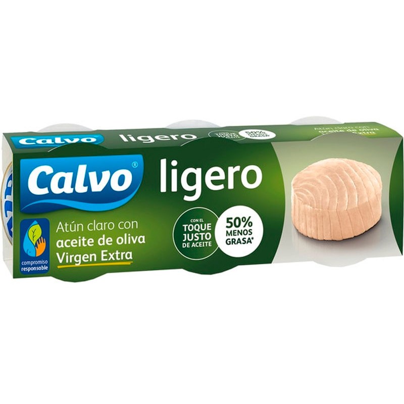 Atun Claro  Aceite de Oliva Virgen Extra CALVO 4€ Pack 4 | Cash Borosa