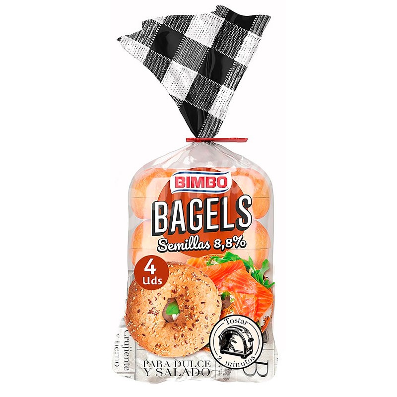 Pan Bagels Semillas BIMBO 4 UND | Cash Borosa