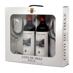 Estuche Vino D.O Rioja COTO DE IMAZ Reserva 2 UND + 2 Copa