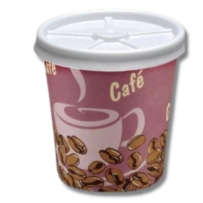 Vaso Carton Cafe + Tapa 120 Cc  4Oz Pack de 12 BEST