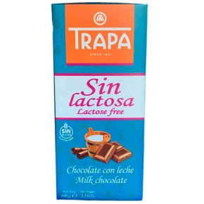 Chocolate con Leche Sin Lactosa TRAPA 90 GR