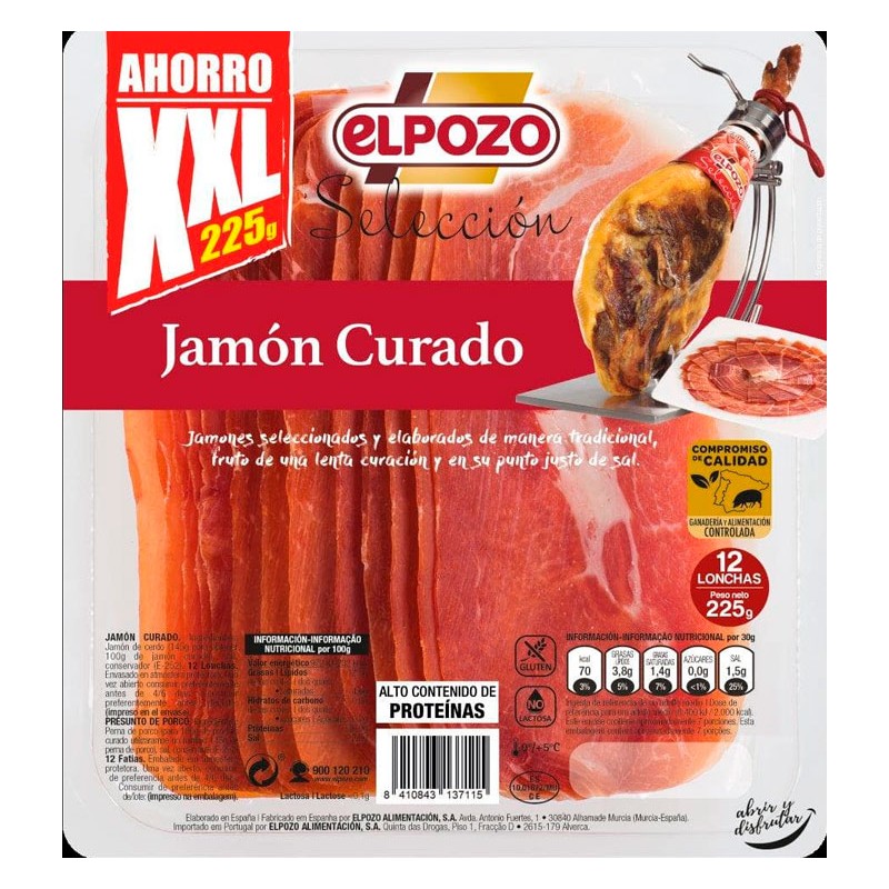 Jamon Serrano Lonchas ELPOZO XXL 225 GR | Cash Borosa