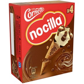 Helado Cucurucho Cornetto Nocilla 4 UND