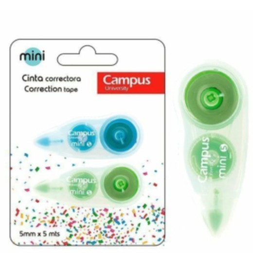 Cinta Correctora CAMPUS Tipo Tipper 5Mx5Mm x 2 Und | Cash Borosa