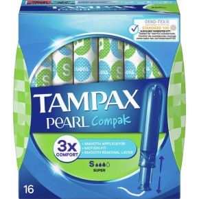 Tampon TAMPAX Compak Pearl Super 16 UND