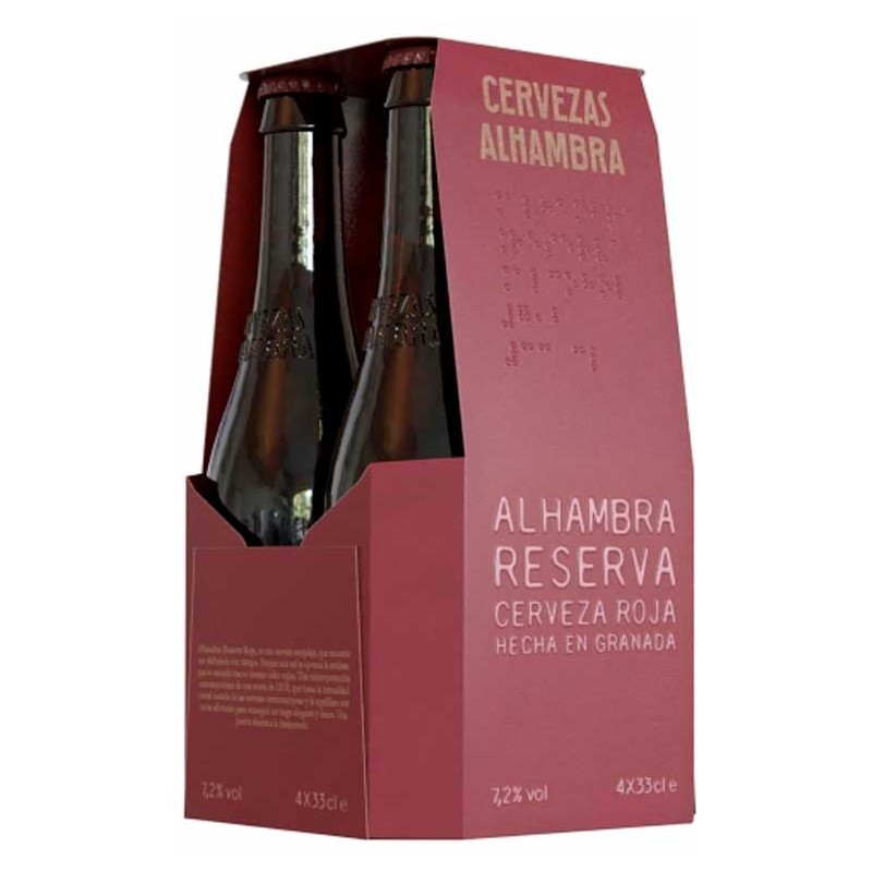 Cerveza Tercio ALHAMBRA Roja Pack 4 UND X 33 CL | Cash Borosa