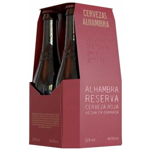 Cerveza Tercio ALHAMBRA Roja Pack 4 UND X 33 CL | Cash Borosa