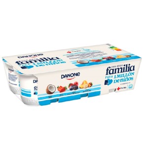 Yogur Sabor Macedonia Fresa Coco Frutos Bosque DANONE X8