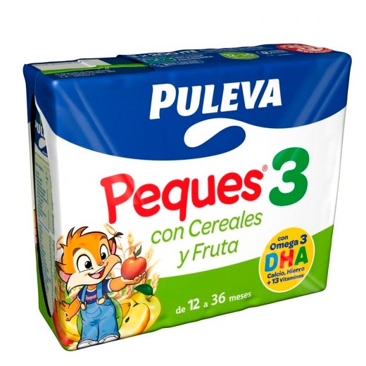 Leche de Crecimiento PULEVA Pack-3  Peques Cereales/Fruta | Cash Borosa