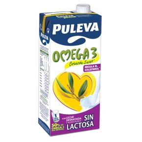 Leche Desnatada Omega 3 Sin Lactosa PULEVA  1 L