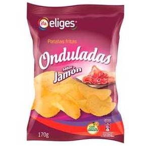 Patatas IFA Onduladas Jamon 150Gr