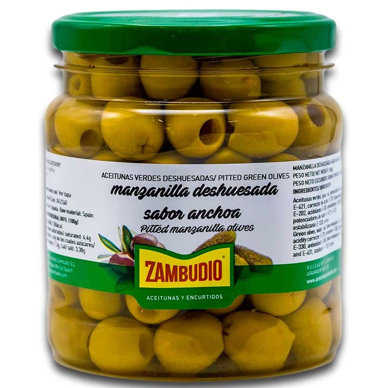 Aceitunas Deshuesada Sabor Anchoa  ZAMBUDIO 300 Gr | Cash Borosa