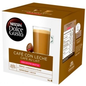 Capsulas Cafe NESCAFE Dolce Gusto Cafe Leche Descafeina