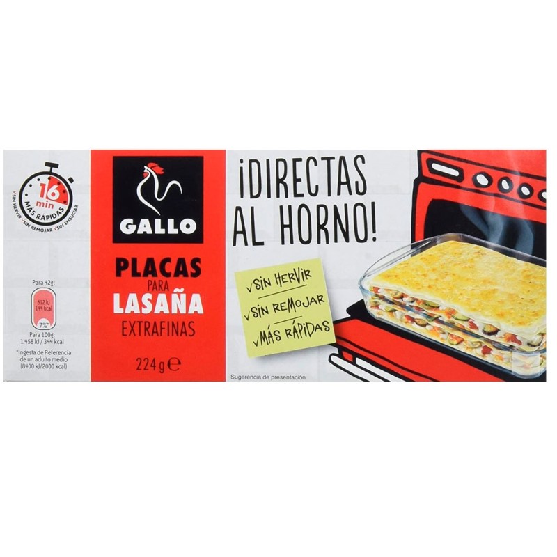 Lasaña Directa Horno GALLO 224 Gr | Cash Borosa