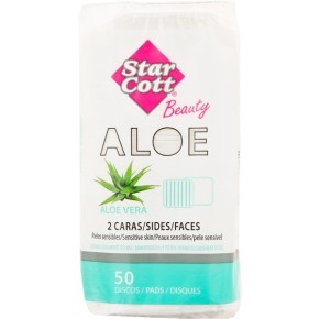 Discos Desmaquillantes Cuadrados STARCOTT Aloe Vera  50und