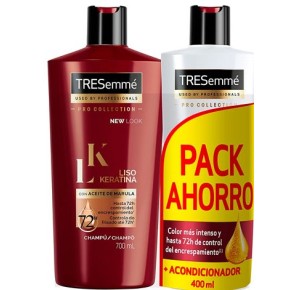 Champu TRESEME 700Ml Liso Keratina + Acondicionador 400 ML