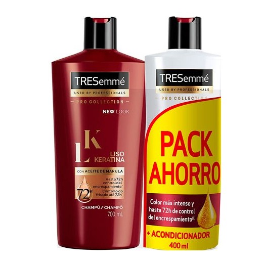 Champu TRESEME 700Ml Liso Keratina + Acondicionador 400 ML | Cash Borosa