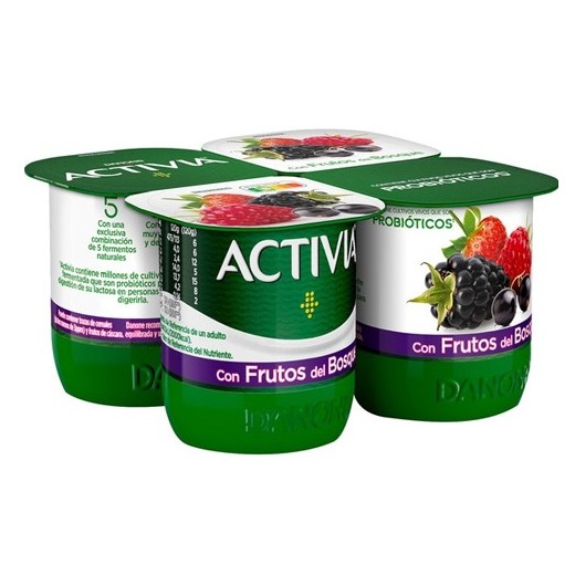 Yogur con Frutos Del Bosque ACTIVIA  X4 | Cash Borosa