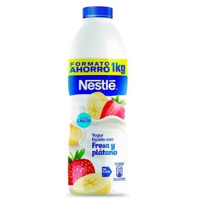 Yogur Liquido Sabor Fresa Platano NESTLE 900 GR