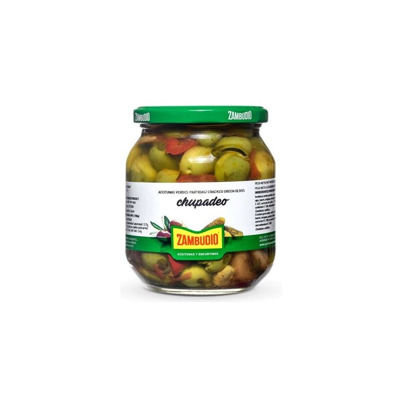 Aceitunas Chupadeo  ZAMBUDIO Tarro Cristal 350 Gr | Cash Borosa