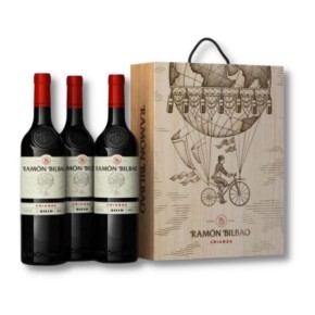 Estuche Vino Tinto D.O.Rioja RAMON BILBAO Crianza 75CLx3