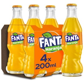 Refresco FANTA Naranja Botellin Pack 4 UND X 20 CL