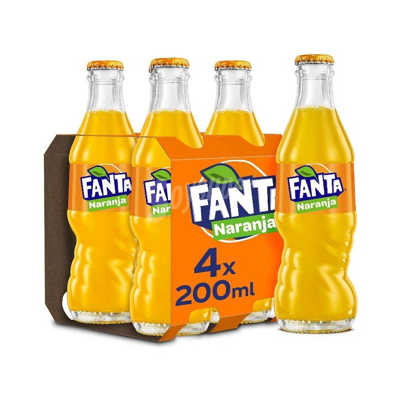 Refresco FANTA Naranja Botellin Pack 4 UND X 20 CL | Cash Borosa