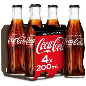 Refresco COCA COLA Zero Botellin Pack 4 UND X 20 CL