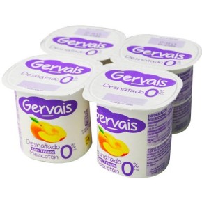 Yogur con Melocoton GERVAIS Desnatado 0% X4