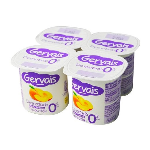 Yogur con Melocoton GERVAIS Desnatado 0% X4 | Cash Borosa