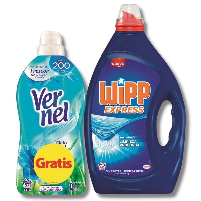 Detergente WIPP Liq. 35 Lavados + Suavizante VERNEL Limpio L | Borosa Market