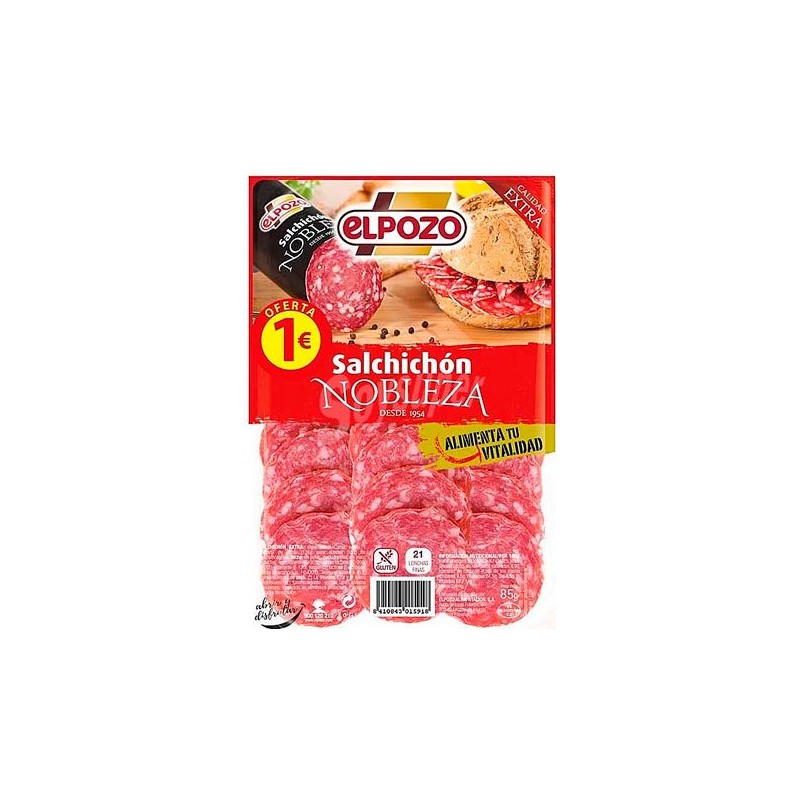 Salchichon Lonchas Nobleza ELPOZO 1 €  65 GR | Cash Borosa