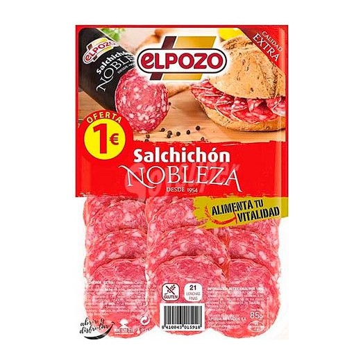 Salchichon Lonchas Nobleza ELPOZO 1 €  65 GR | Cash Borosa