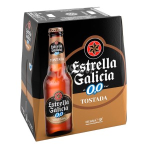 Cerveza Botellin ESTRELLA DE GALICIA 0,0 Tostada Pack-6