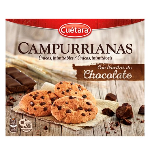 Galleta Campurrianas Trozos Chocolate CUETARA  450 GR | Cash Borosa