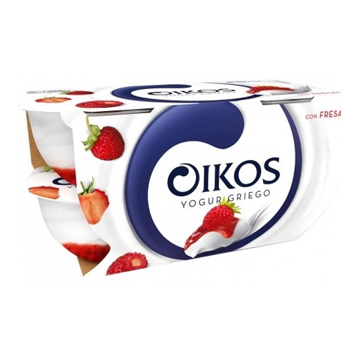 Yogur Griego con Trozos de Fresa OIKOS X4 | Cash Borosa