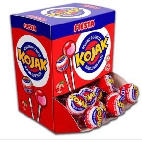 Piruletas FIESTA Kojak Sabor Cereza 20 UND