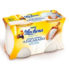 Yogur Natural Azucarado LA LECHERA Cristal X2