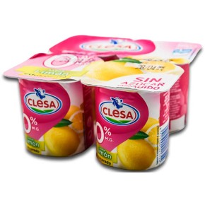 Yogur Sabor Limon CLESA Desnatado 0% X4 125 GR