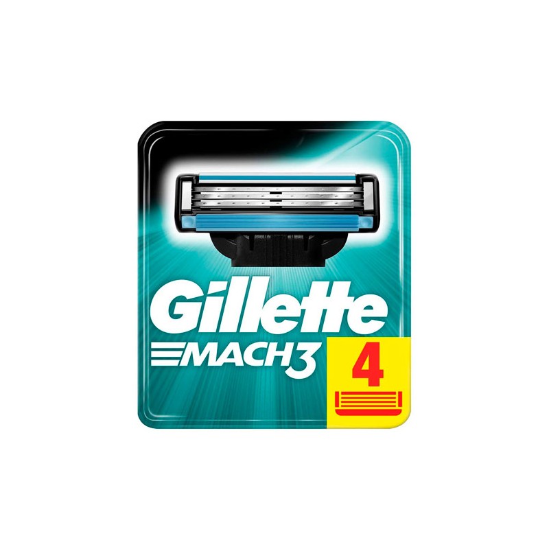 Recambio Cuchillas de Afeitar GILLETTE Mach 3  PACK 4UND | Borosa Market
