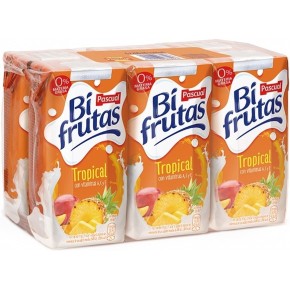 Fruta + Leche Tropical BIFRUTAS Pascual Pack 6 X 200 ML